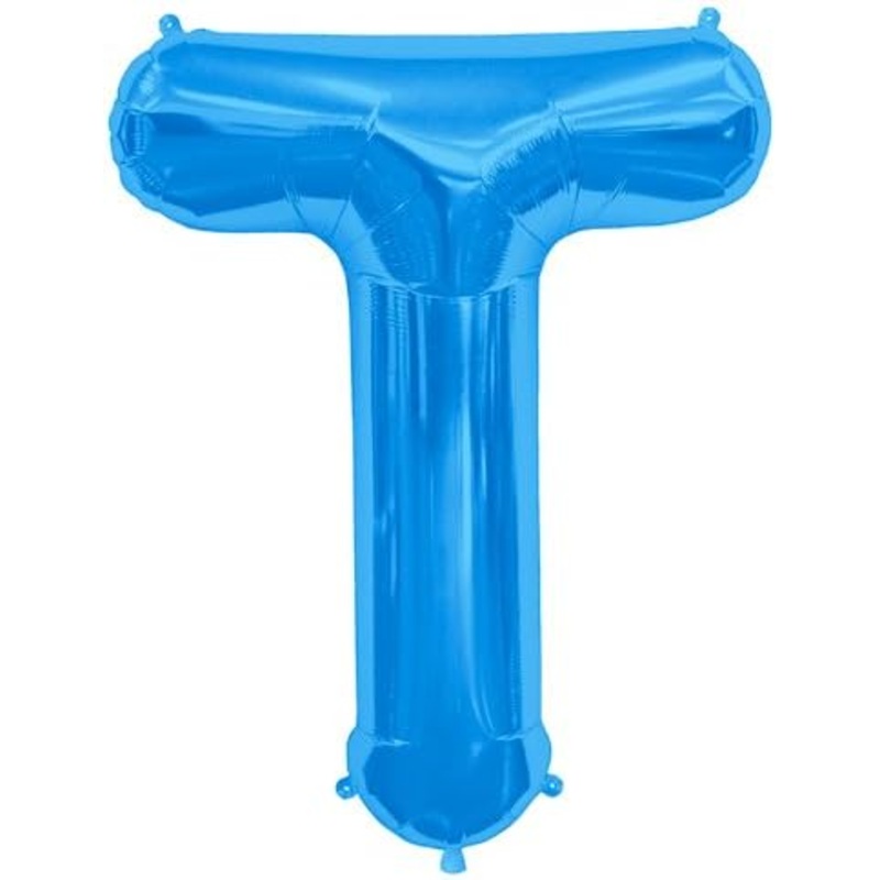 34'' SUPER SHAPE FOIL LETTER T - BLUE