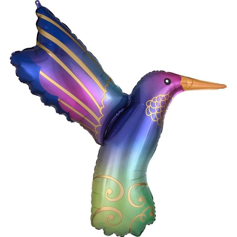 36'' Satin Hummingbird SuperShape Foil Balloon