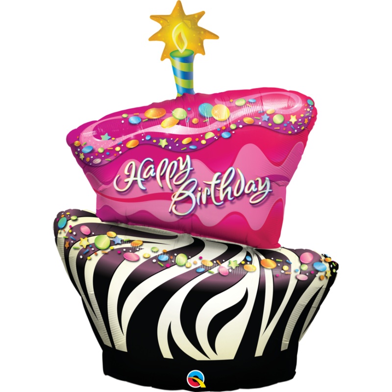 41'' SHAPE BIRTHDAY FUNKY ZEBRA STRIPE CAKE