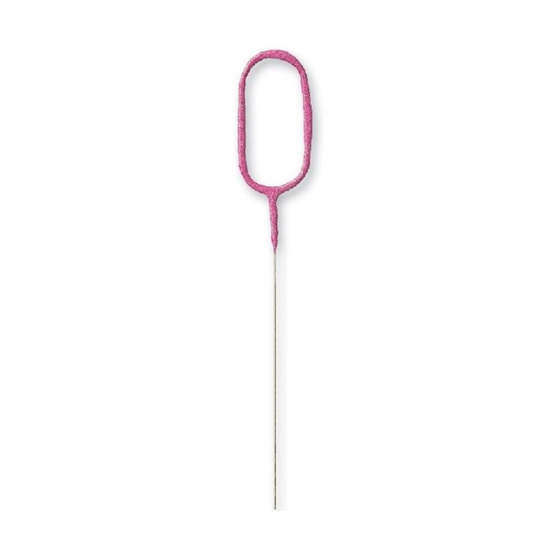 Birthday Pink Glitz Number 0 Sparkler 7"