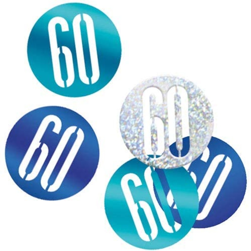 BLUE GLITZ 60 BIRTHDAY CONFETTI 14G