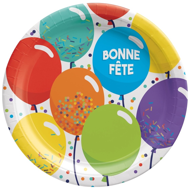 Assiettes 7Po (8) - Ballons Bonne Fte