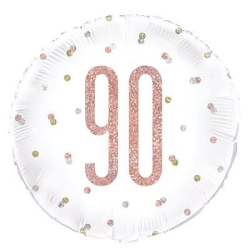 Ballon Mylar 18Po - 90 Ans Rosegold