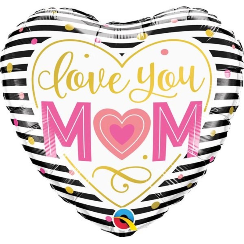 Ballon Mylar 18Po Coeur - Love You Mom