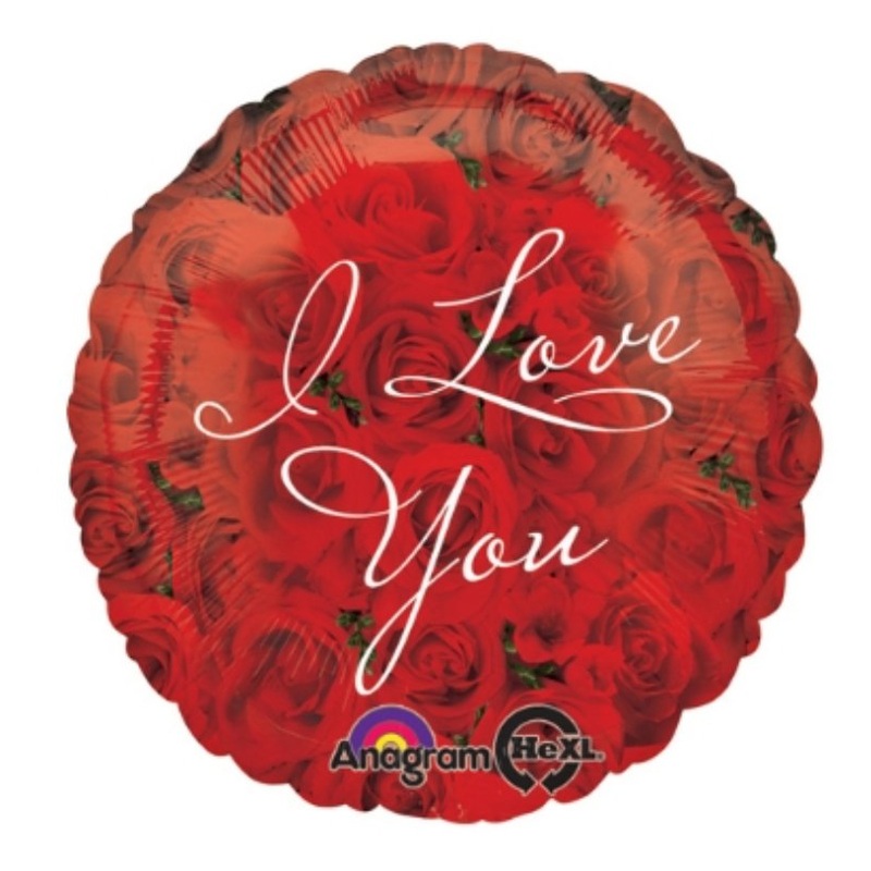 Ballon Mylar 18Po - Roses " I Love You"