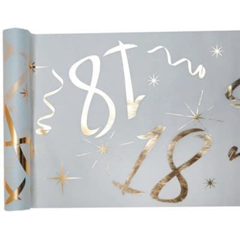 Chemin De Table Blanc et Or - 18 ans