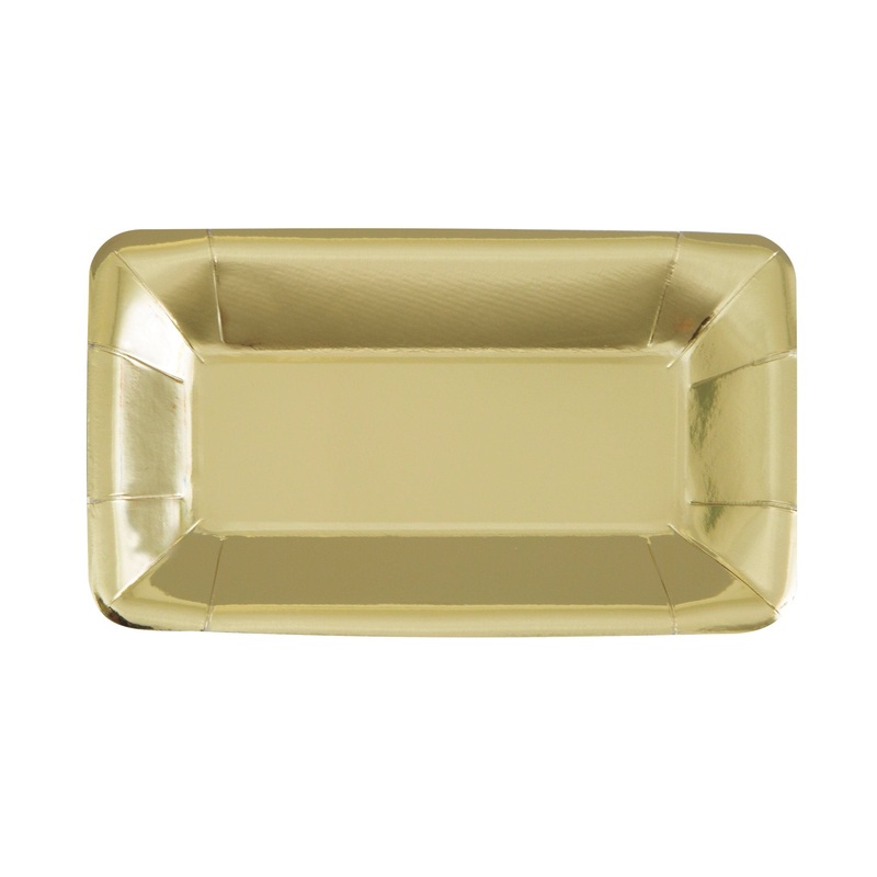 Assiettes apritif rectangulaire 9pox5po (8) - Or