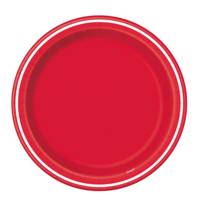 Assiettes En Carton 7Po (8) - Rouge