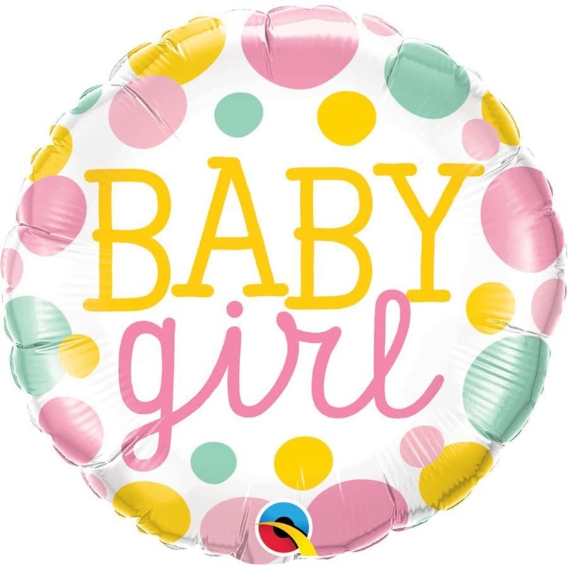 Ballon Mylar 18Po - Baby Girl Pois