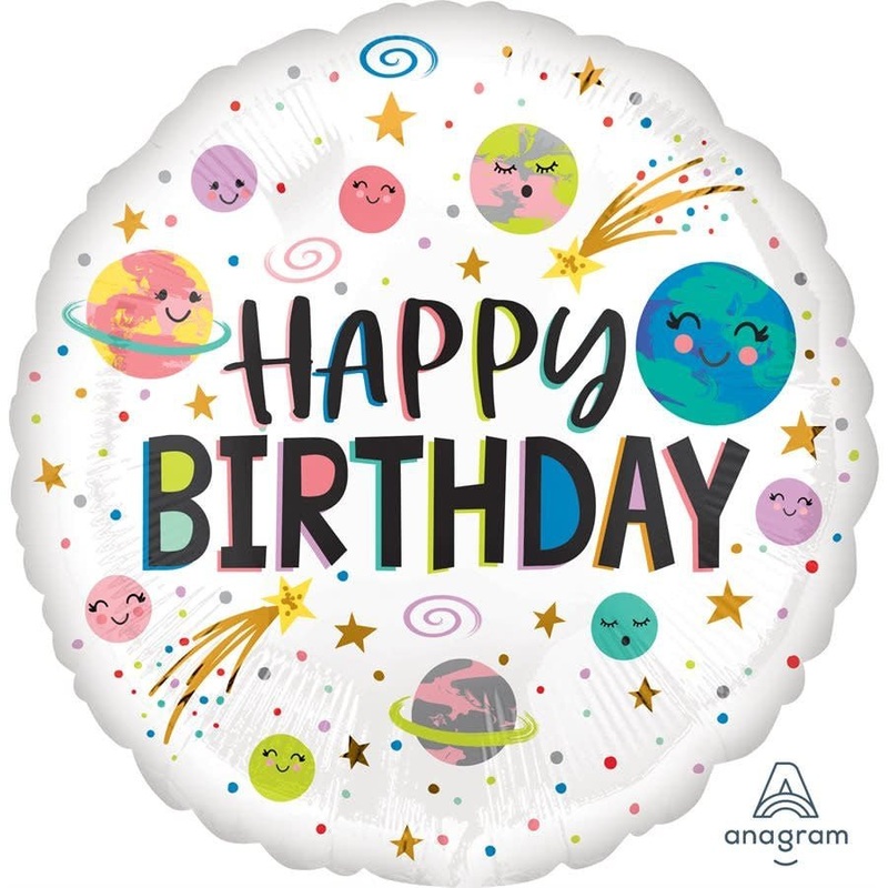 Ballon Mylar 18Po - Galaxie Happy Birthday