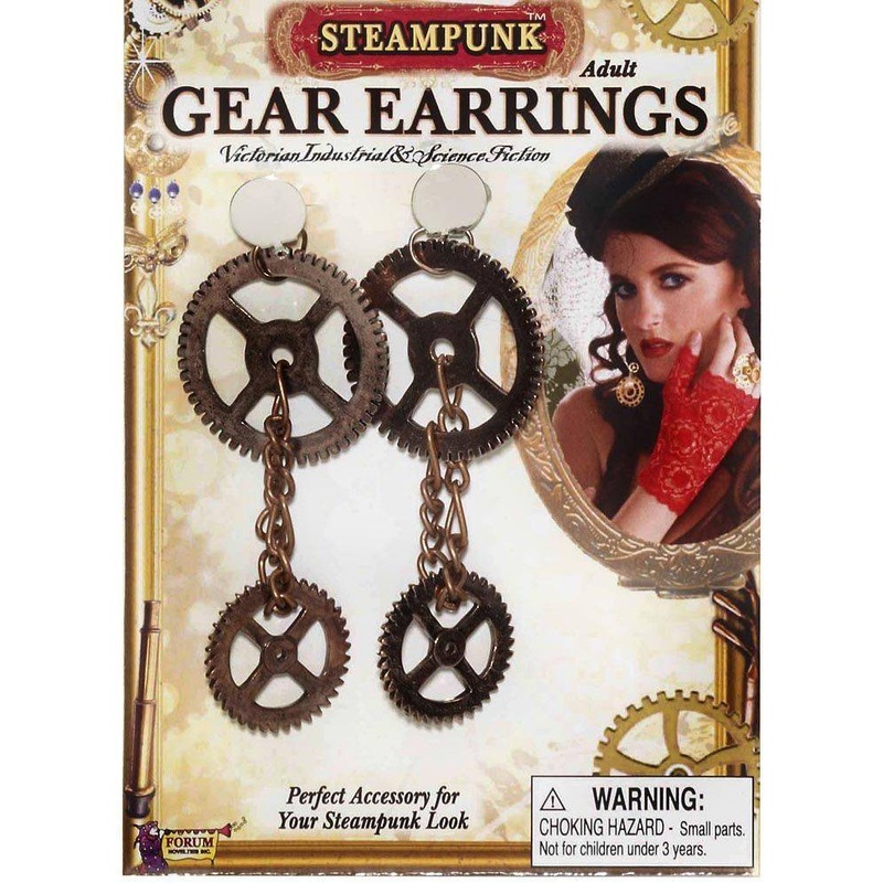 Boucles D'Oreilles Engrenage "Steampunk" Bronze