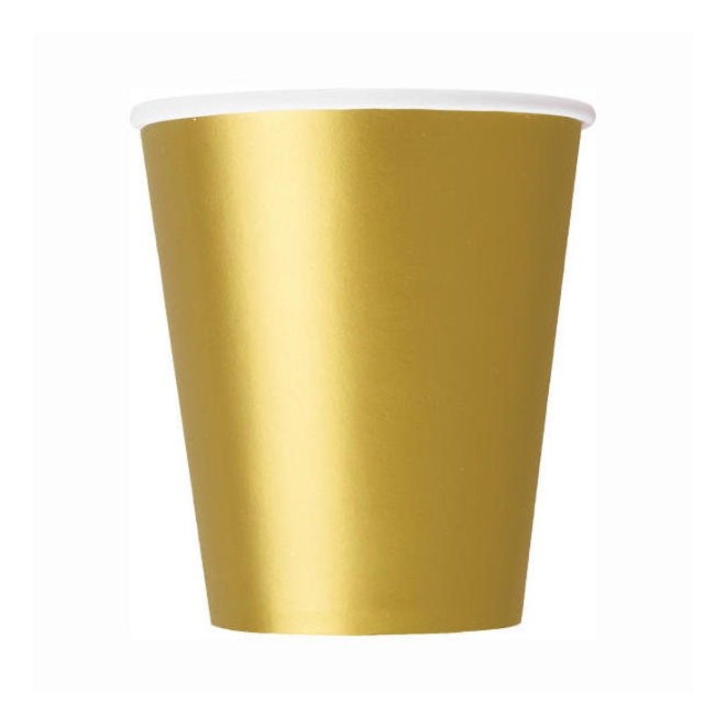 Verres En Carton 9 Oz (8) Or