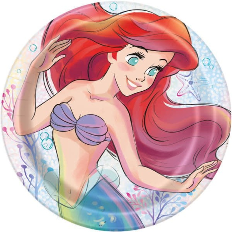 Assiette En Carton 9Po (8) -  La Petite Sirene Ariel Disney