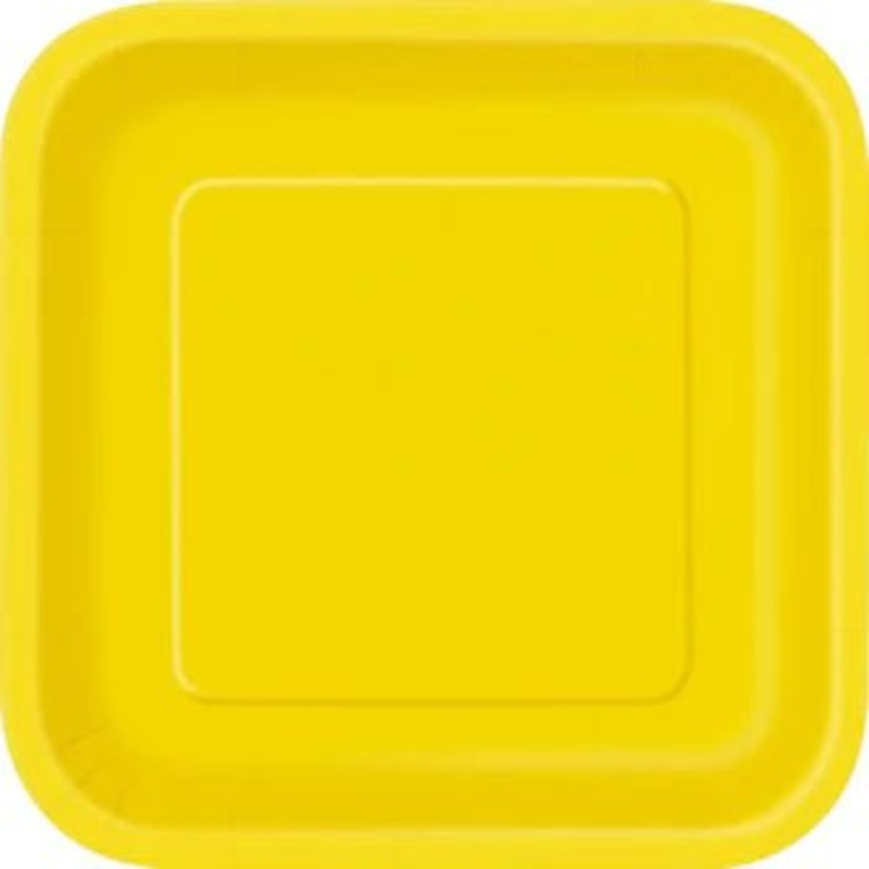 Assiettes Carr 9Po (14) - Non Jaune