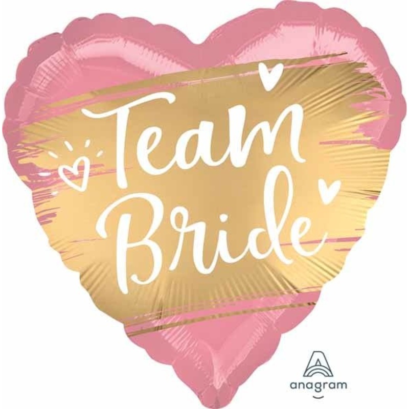 Ballon Mylar 18Po - Team Bride (Rose Et Or)