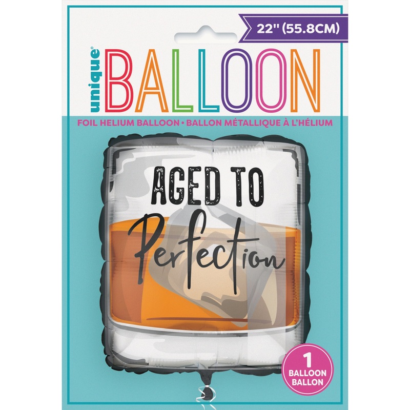 Ballon Mylar 22po - Aged to perfection Whiskey