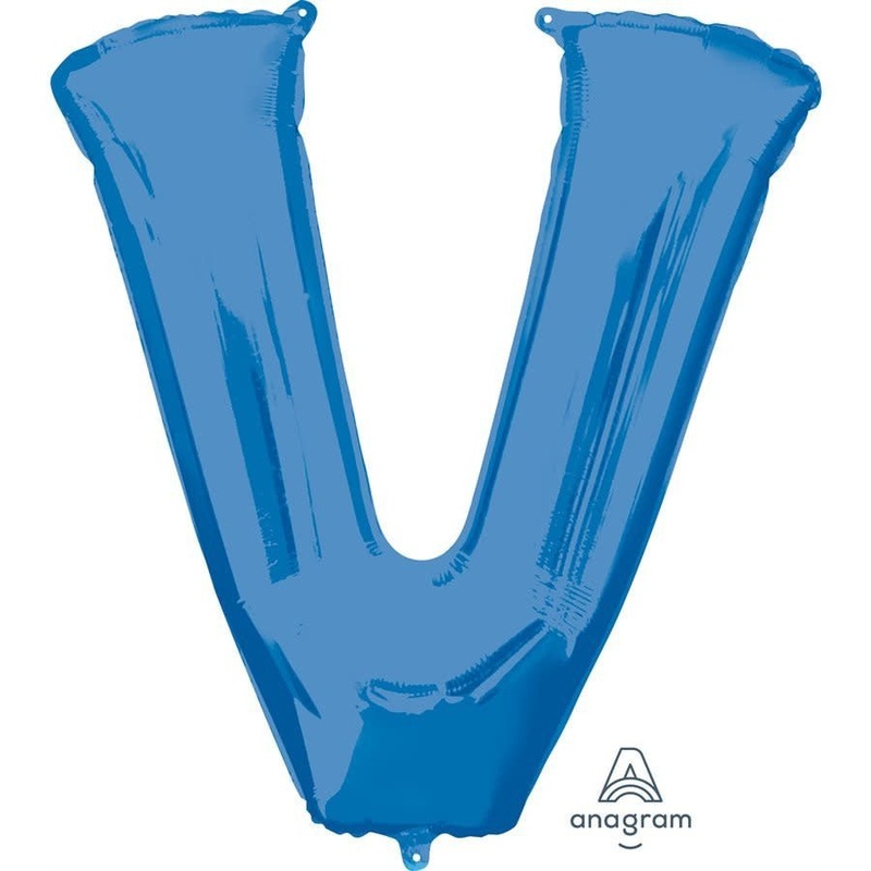 Ballon Mylar Supershape - Lettre V Bleu