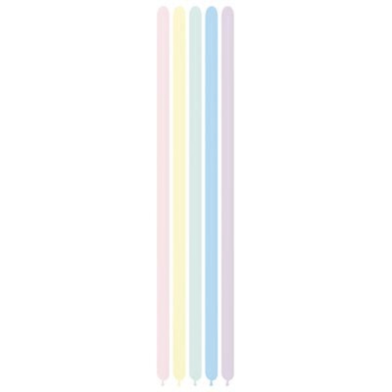 Sac De 50 Ballons 260 - Couleurs Assorties Pastel