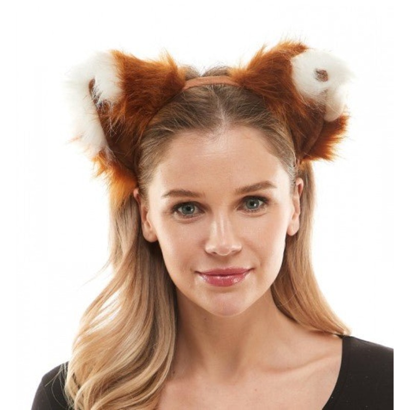 Serre Tte - Oreilles d'animal -  brun et blanc