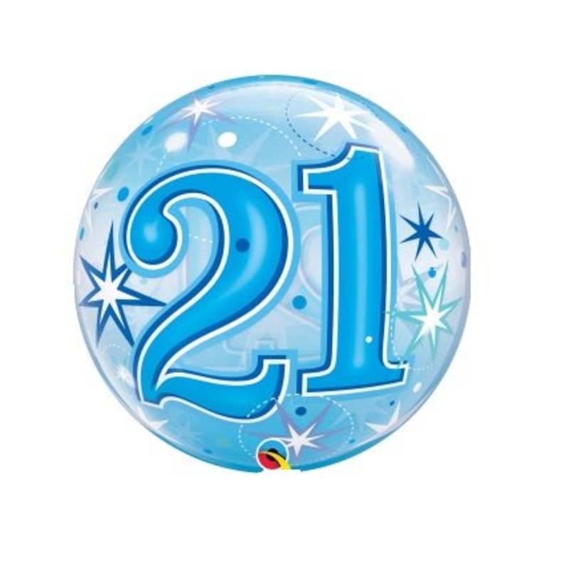 Ballon Bubble - 21 Ans Bleu