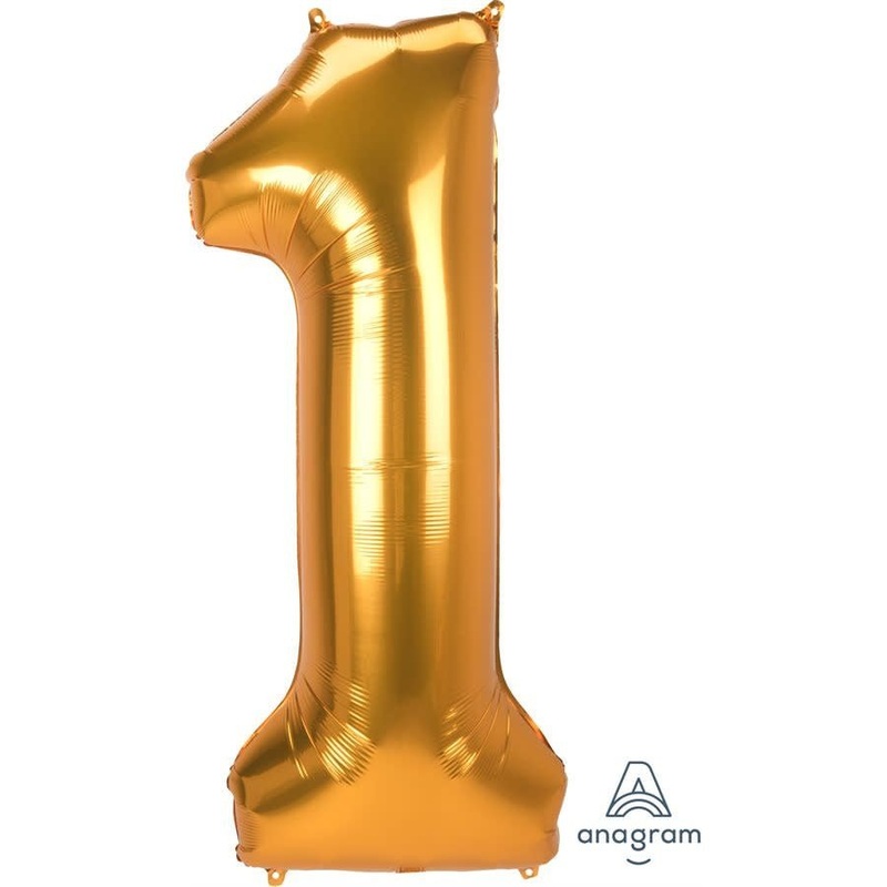 Ballon Mylar 53Po - Chiffre 1 (Or)