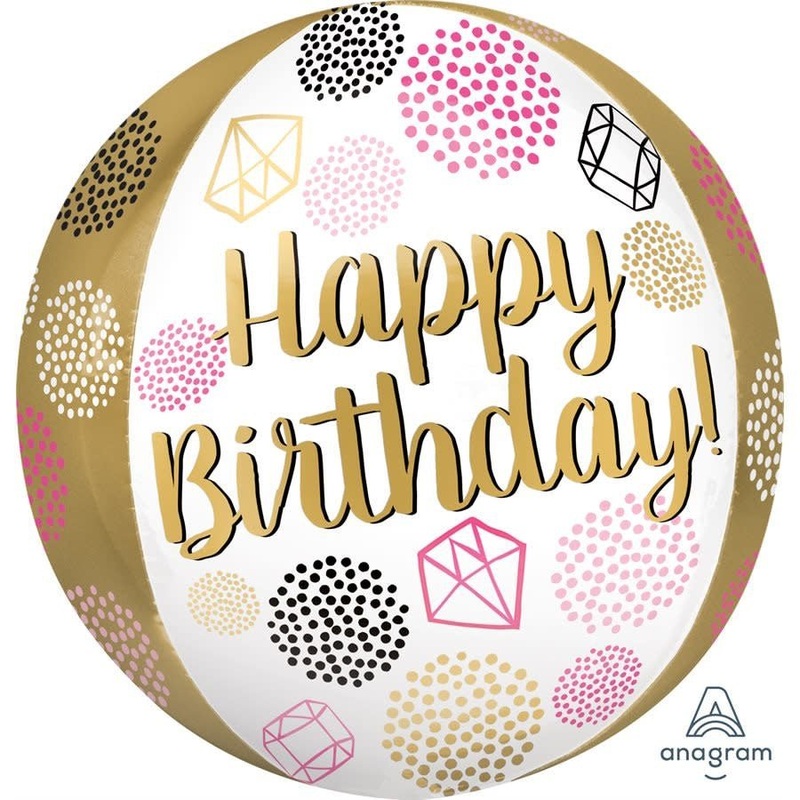 Ballon Mylar Orbz - Happy Birthday
