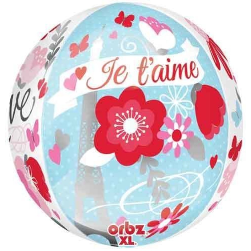 Ballon Mylar Orbz - Je T'Aime
