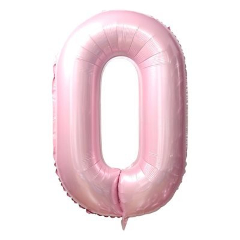 Ballon Mylar Supershape Chiffre 0- Rose bb 34po