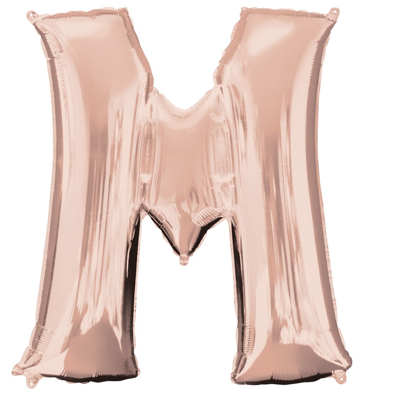 Ballon Mylar Supershape - Lettre M - Rosegold