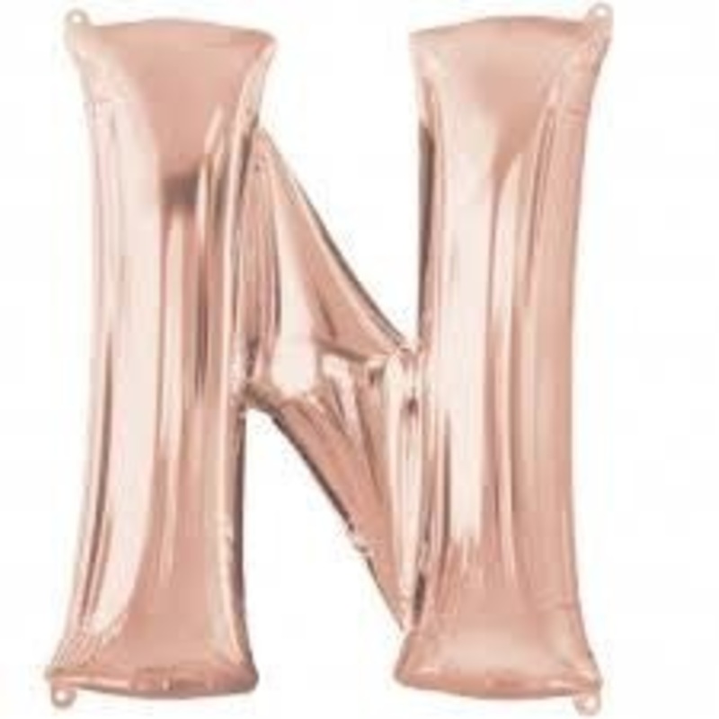 Ballon Mylar Supershape - Lettre N - Rosegold