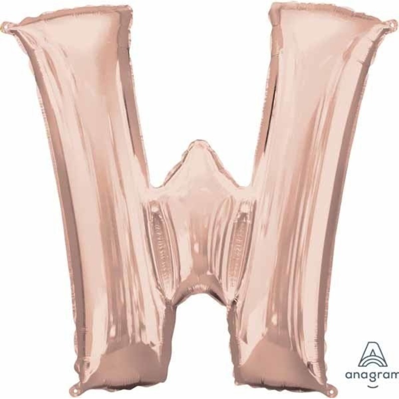 Ballon Mylar Supershape - Lettre W - Rosegold