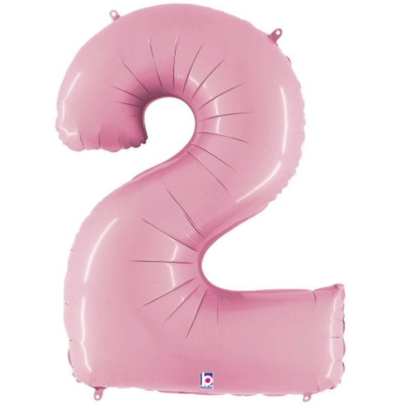 Ballon Mylar Supershape - Nombre 2 Rose Pastel