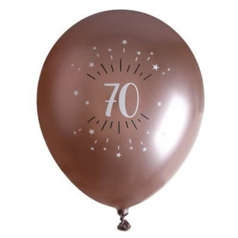 Ballons Latex 12" Rose Gold (6) - 70 Ans