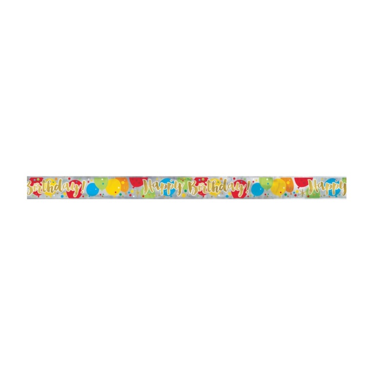 Bannire D'Anniversaire Dore Scintillante En Aluminium 12'