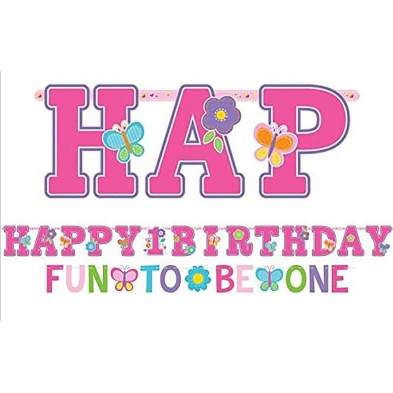 Bannire De Lettres Jumbo - 1Er Anniversaire Rose