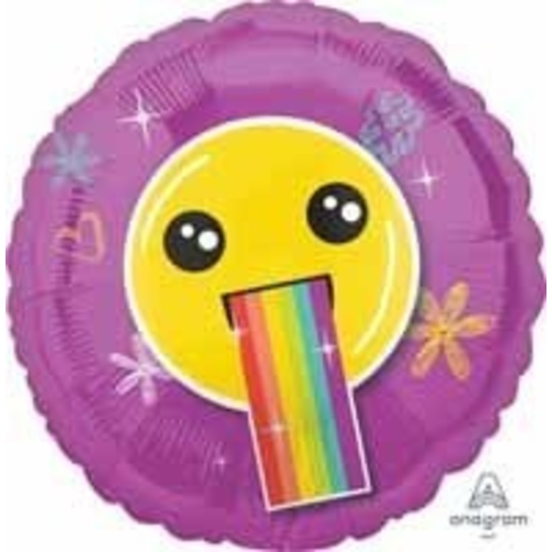 Ballon Mylar 18Po - Emoji Avec Sourire Arc-En-Ciel