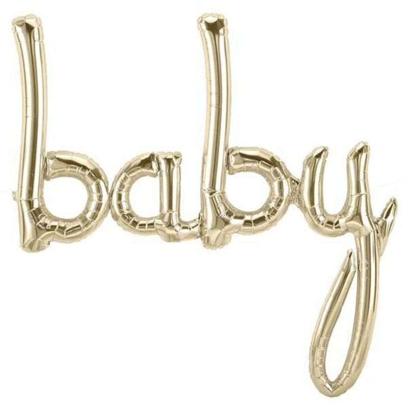 Ballon Mylar Baby (31X34 Po)  - Or Blanc