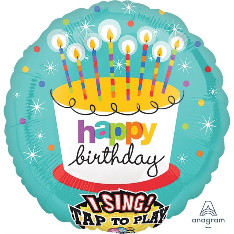 Ballon Mylar Chantant - Happy Birthday (Gteau)