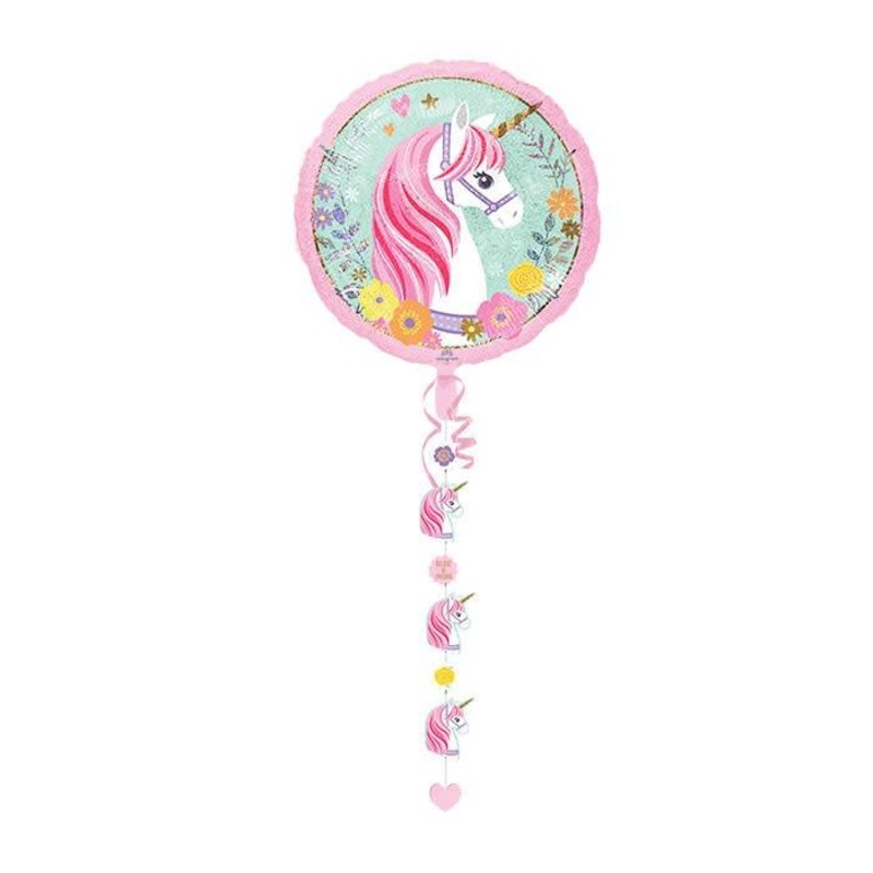 Ballon Mylar Drop-A-Line - Licorne