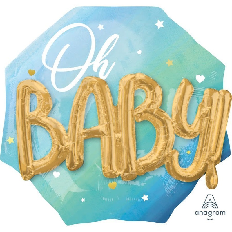 Ballon Mylar Supershape 3D - Oh Baby Bleu