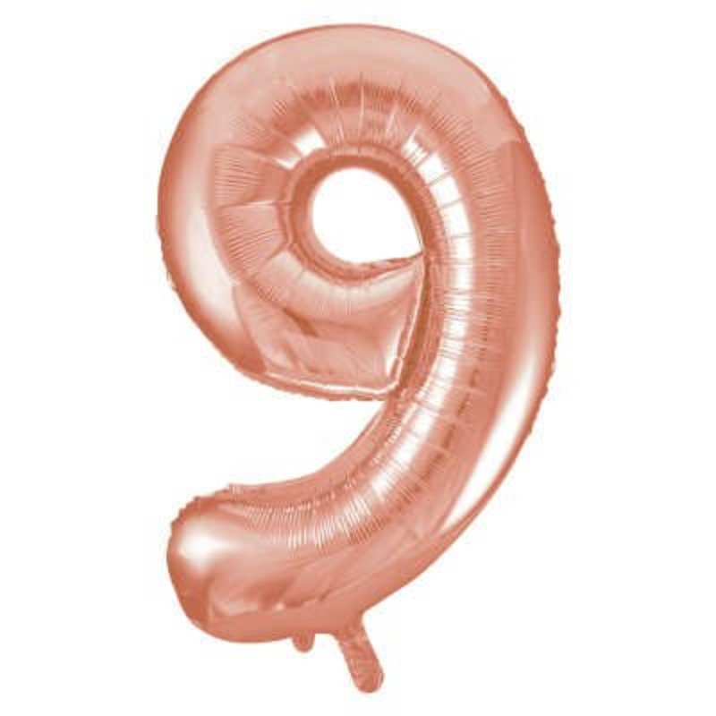 Ballon Mylar Supershape - Chiffre 9 Rosegold