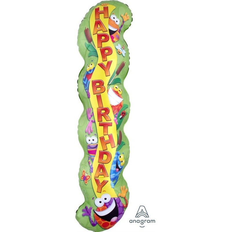 Ballon Mylar Supershape - Grenouille En Fte (Happy Birthday)