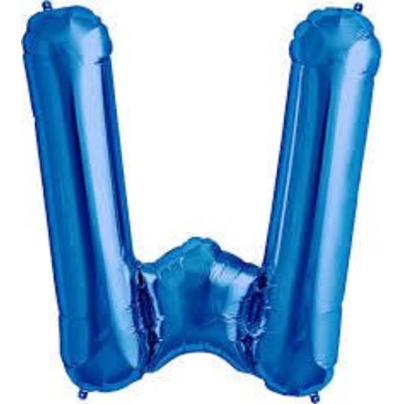 Ballon Mylar Supershape Lettre W - Bleu