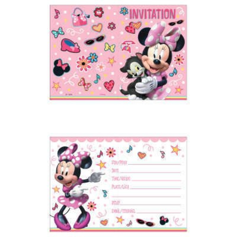 Cartes D'Invitations (8) - Minnie Mouse