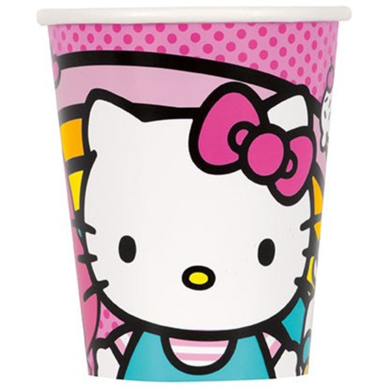 Verres en Carton 9Oz (8) - Hello Kitty