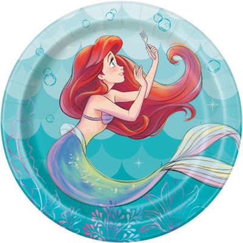 Assiette en Carton 7Po (8) -  La Petite Sirene Ariel Disney