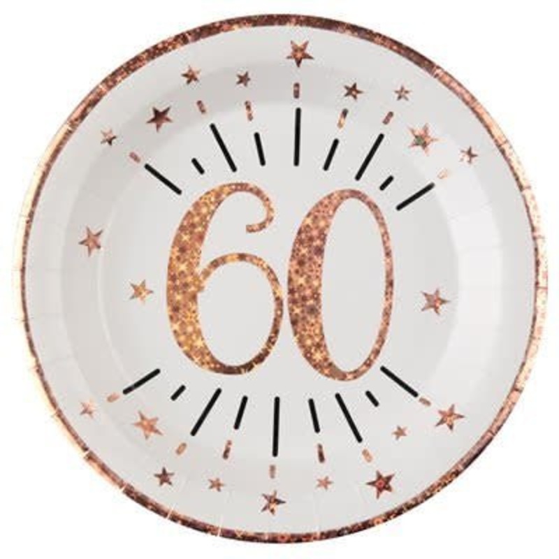 Assiettes 9Po (10) - Rose Gold 60 Ans