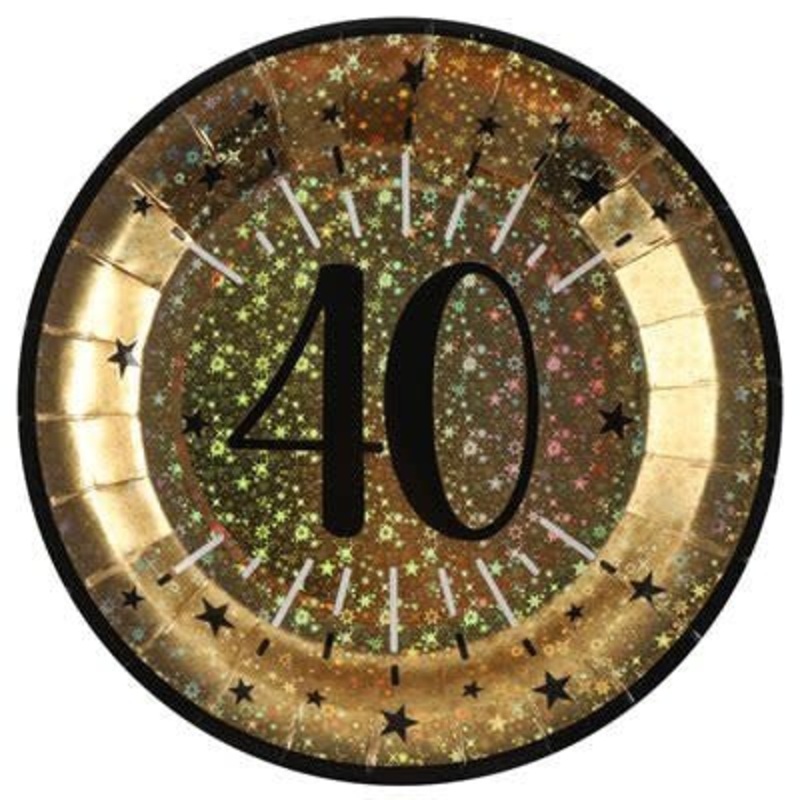 Assiettes 9Po (10) -  tincelant Or 40 Ans