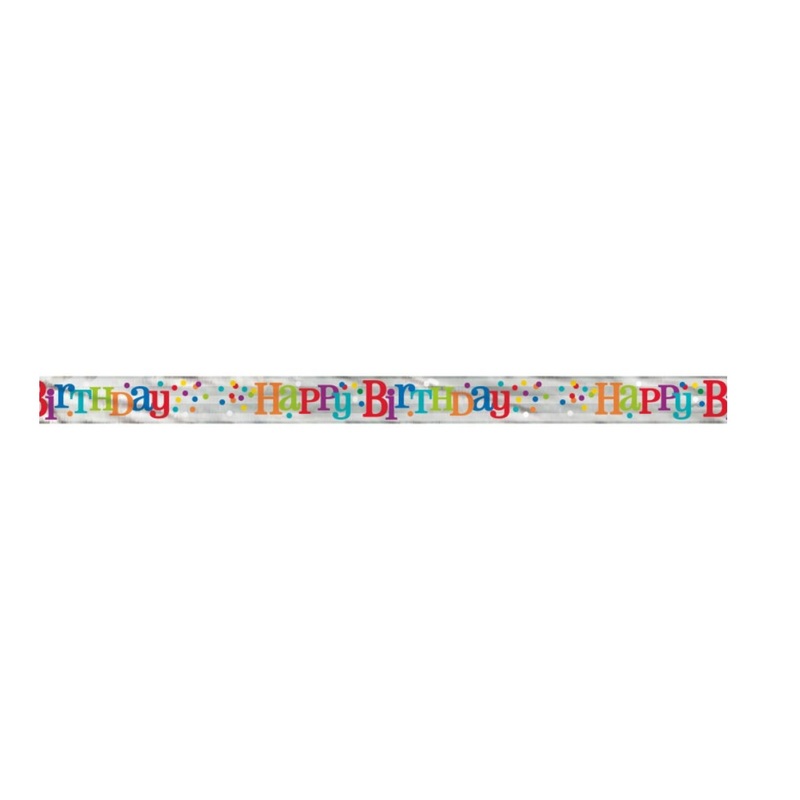 Bannire Happy Birthday Arc-En-Ciel  Pois En Aluminium 12'