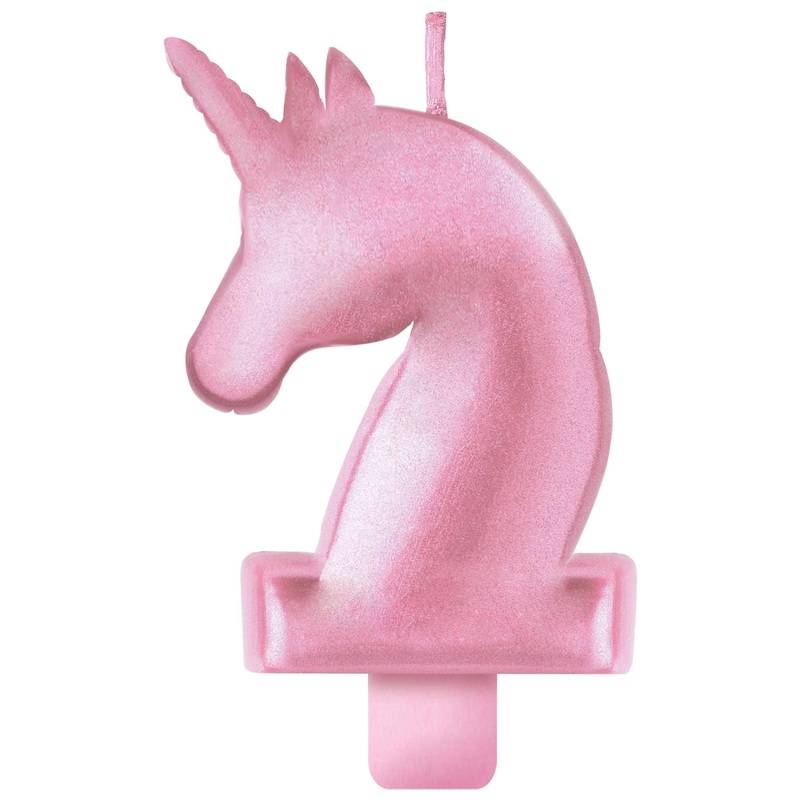 Chandelle D'Anniversaire - Licorne Rose